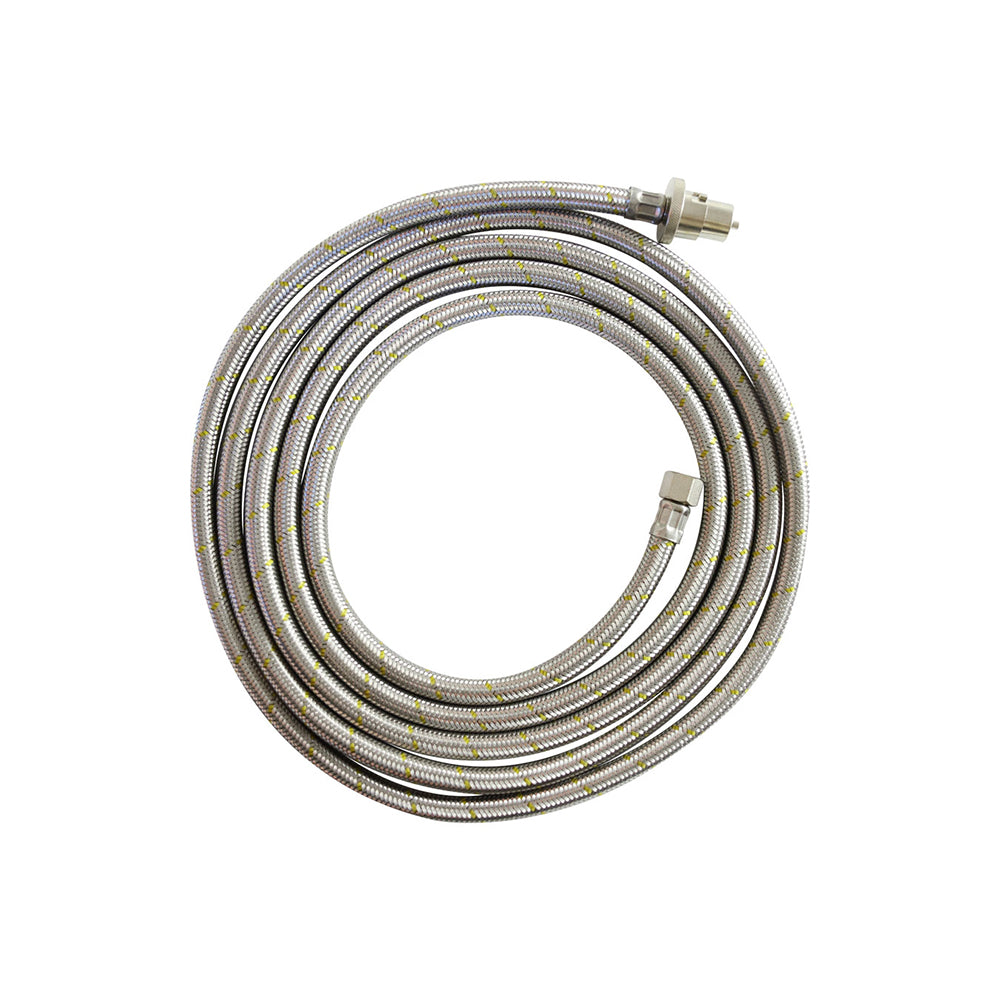 Smarttek 4 metre bayonet gas hose with stainless steel braided construction.