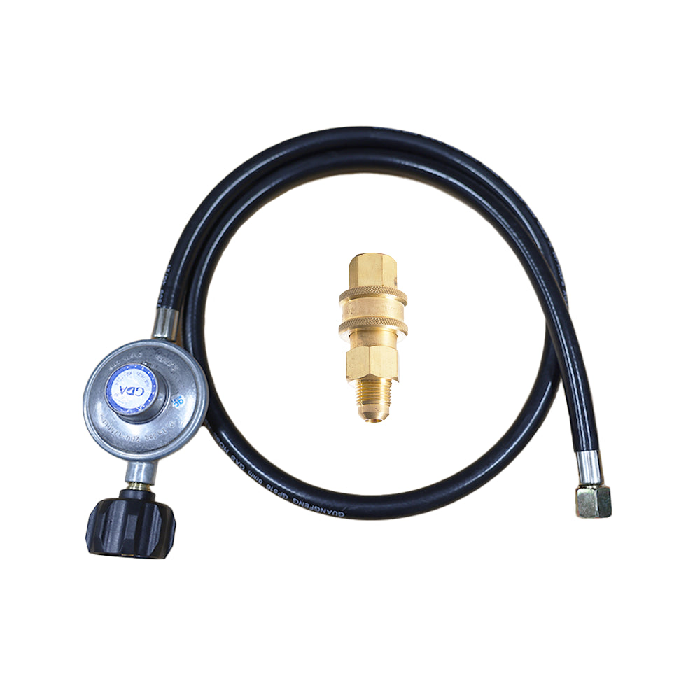 Smarttek gas hose regulator with Australian certified gas quick connection.