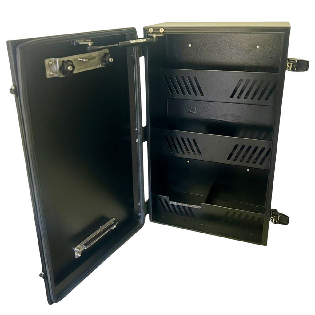 Smarttek Lite small cabinet enclosure shown with door open.