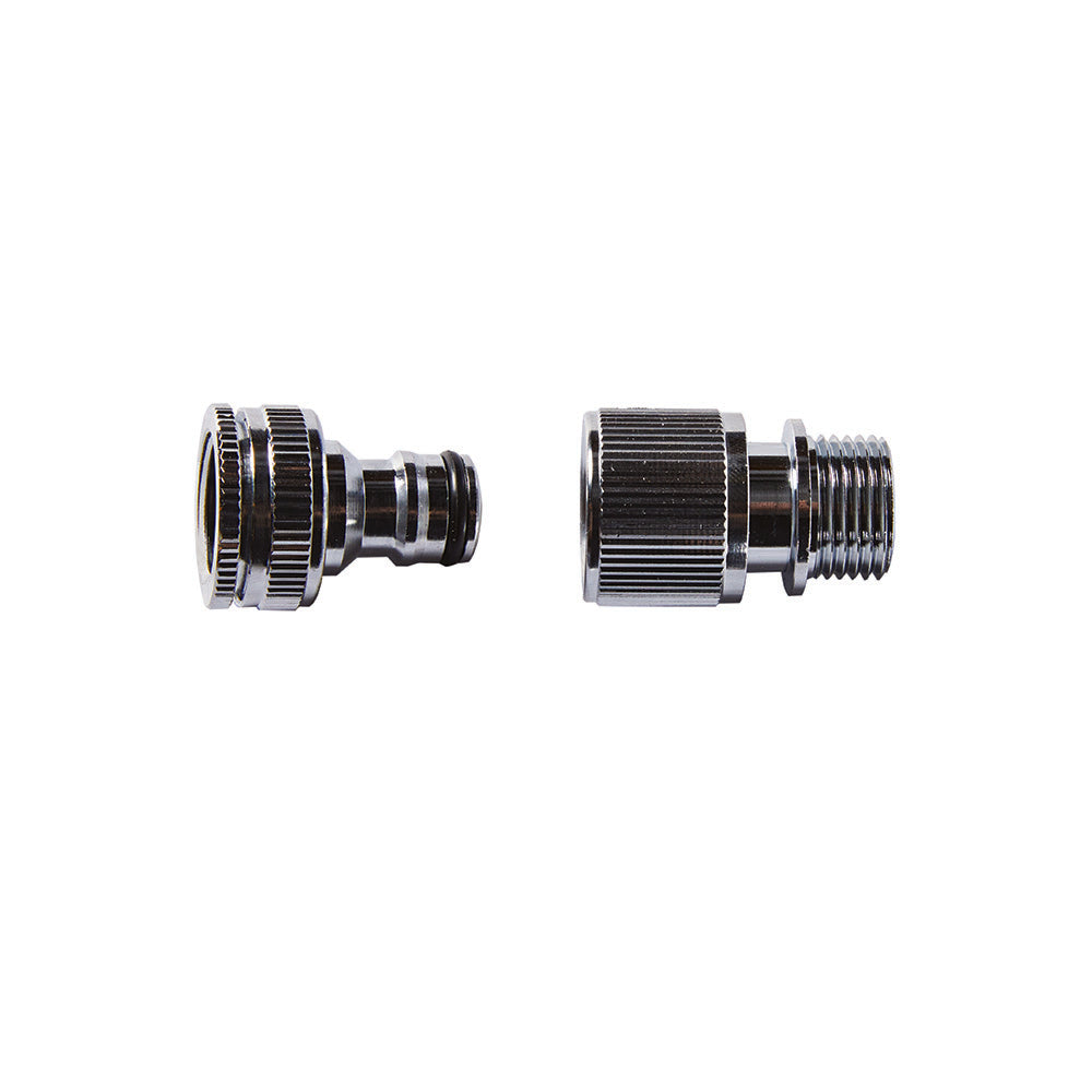 Smarttek shower hose quick connect fittings showing threaded connection detail.