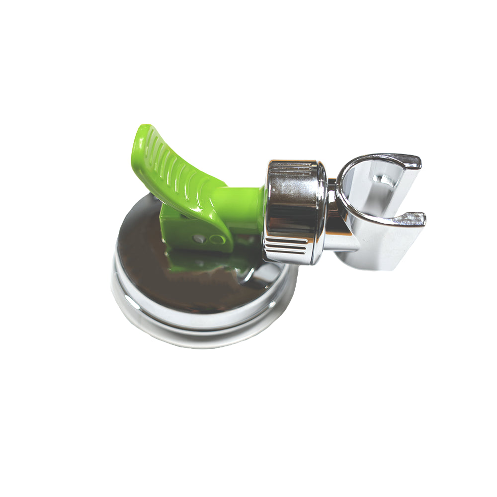 Smarttek suction rose holder designed to hold a shower rose for hands-free use.