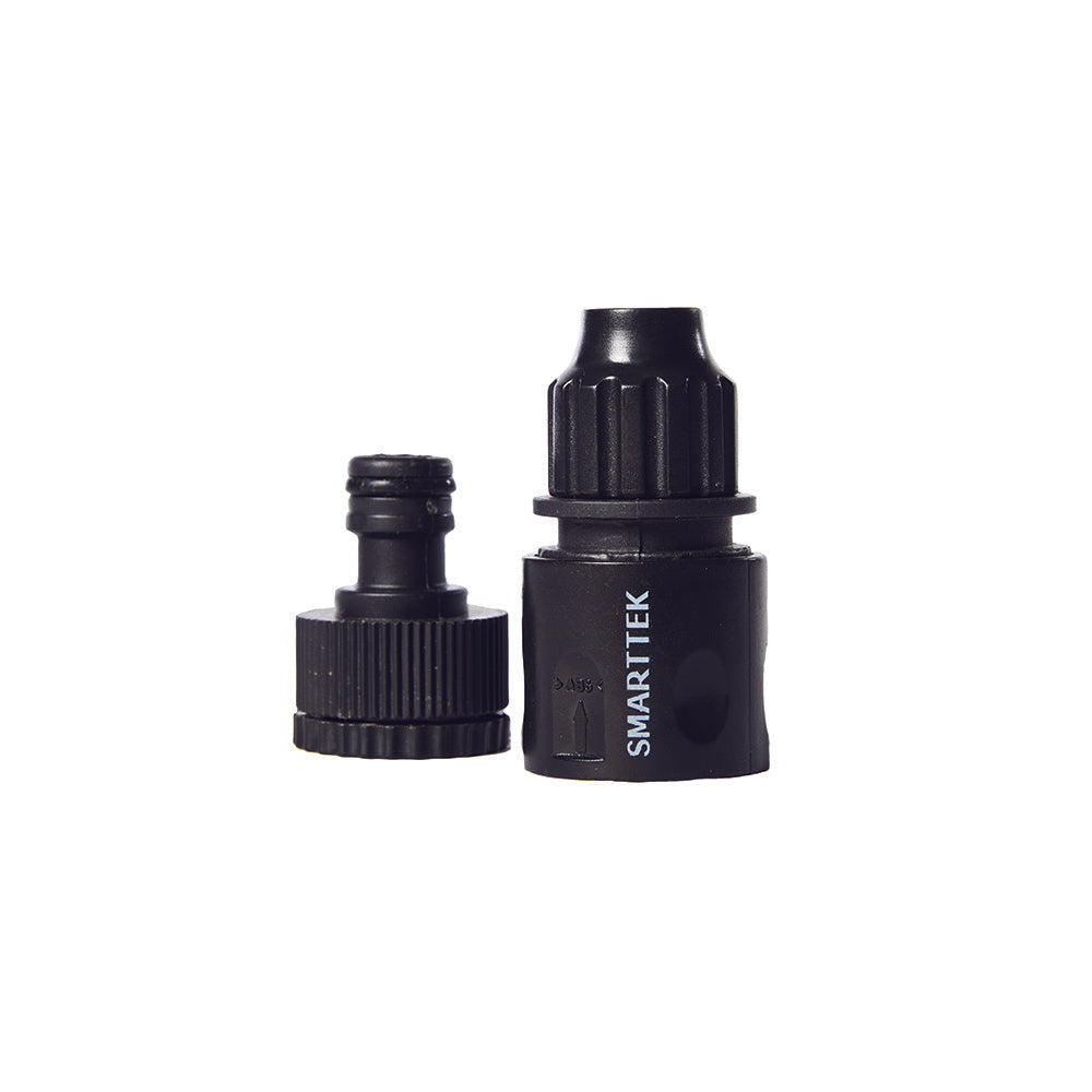 Smarttek water hose quick connect fittings including male and female connectors.