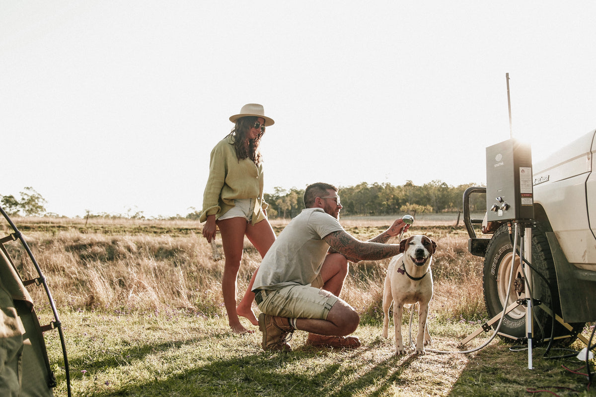 Portable Hot Water System Tripod Stand | Camping Shower Stand | Smarttek