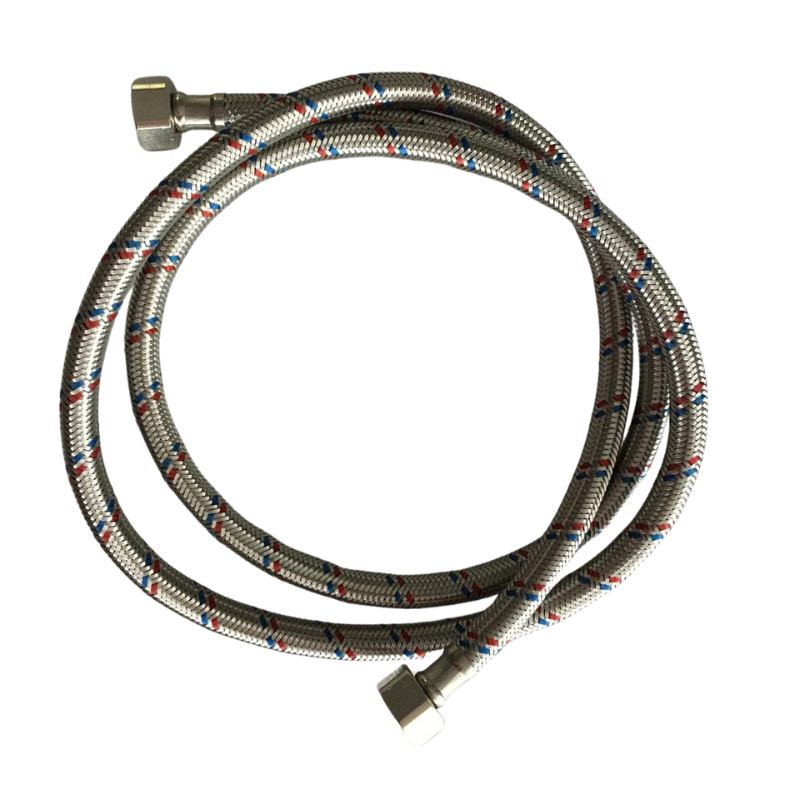 Smarttek 1.5m stainless steel braided water hose with female BSP fittings, suitable for hot and cold water connections.