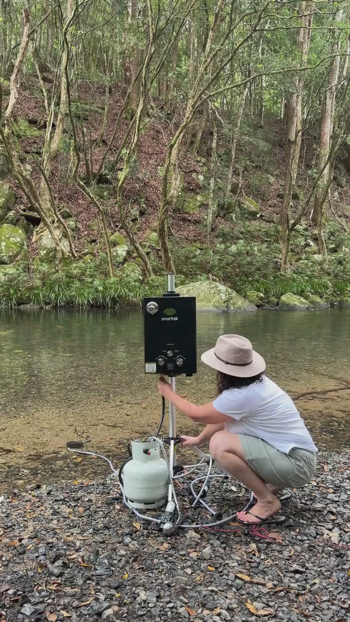 Smarttek portable hot water system in action