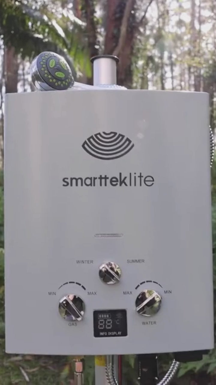 Smarttek portable hot water system in action