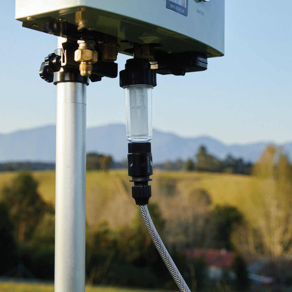 Smarttek Water Filter connected to Smarttek pump for creek or river water use